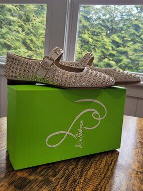 Sam Edelman Michaela Gem Mary Jane Flats. 7. Ivory. Sparkling Crystals. New.